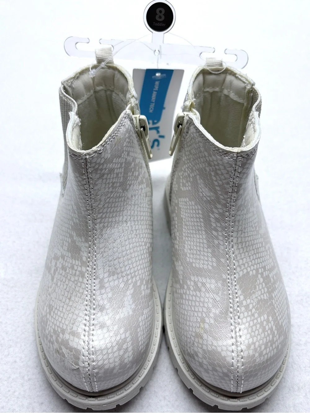 Carter's Bessy Chelsea Boots Girls 8 Gold Snakeskin Lug Sole NWT